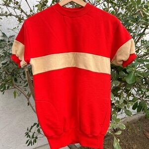 Vintage 1980s New York Sportswear Exchange Red Stripe Sweatshirt S